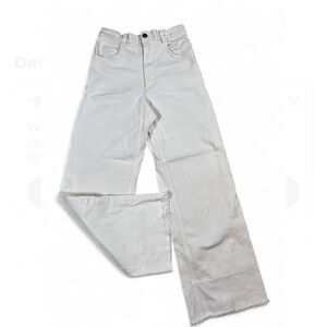 RACHEL COMEY Women’s  Jeans Wide Leg Raw Hem High Rise Cropped White size 0